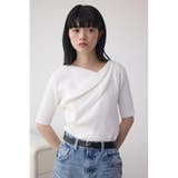 ドレープデザイン5分袖リブニット | AZUL BY MOUSSY | 詳細画像2