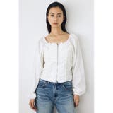 O/WHT1 | 2WAYオフショルダブルジップドビーブラウス | AZUL BY MOUSSY