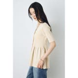 ペプラム5分袖ニットカーディガン | AZUL BY MOUSSY | 詳細画像3 