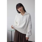 ラメベロアハーフZIPニットトップス | AZUL BY MOUSSY | 詳細画像2 