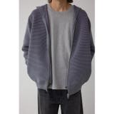 GRY | ミックスカラーリップル編みニットパーカー | AZUL BY MOUSSY