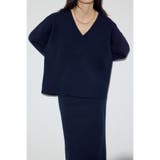 NVY | スウェットライクVネックニット | AZUL BY MOUSSY