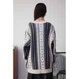 柄ニットカーディガン | AZUL BY MOUSSY | 詳細画像6 