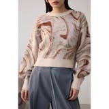 柄BEG5 | マーブルクロップドジャガードニット | AZUL BY MOUSSY