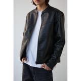 BLK | ヴィンテージフェイクレザーライダースブルゾン | AZUL BY MOUSSY