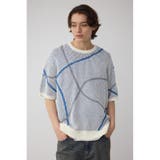 ライン柄クルーネック半袖ニット | AZUL BY MOUSSY | 詳細画像3