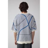 ライン柄クルーネック半袖ニット | AZUL BY MOUSSY | 詳細画像7