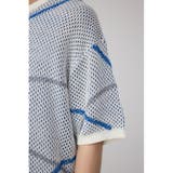 ライン柄クルーネック半袖ニット | AZUL BY MOUSSY | 詳細画像9