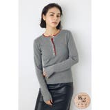 T.GRY | 格上げ ヘンリーネックデザインニットトップス | AZUL BY MOUSSY