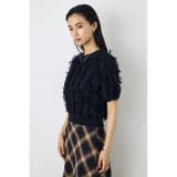 フリンジデザイン5分袖ニットトップス | AZUL BY MOUSSY | 詳細画像13