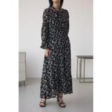 柄BLK5 | シアーチェックフラワー柄ワンピース | AZUL BY MOUSSY