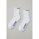 WHT | ロゴジャガードミドルソックス | AZUL BY MOUSSY