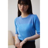 シアー切替5分袖リブニットトップス | AZUL BY MOUSSY | 詳細画像11