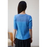 シアー切替5分袖リブニットトップス | AZUL BY MOUSSY | 詳細画像16