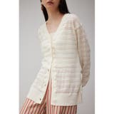 O/WHT1 | シャドーボーダーニットカーディガン | AZUL BY MOUSSY