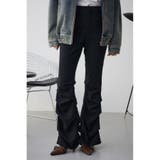 BLK | 裾ギャザーフレアパンツ | AZUL BY MOUSSY