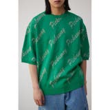 柄GRN5 | ゴールド総柄半袖ニットトップス | AZUL BY MOUSSY