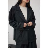 BLK | ソフトタッチルーズテーラードジャケット | AZUL BY MOUSSY