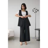 イージーケアリネンライクベルトワイドパンツ | AZUL BY MOUSSY | 詳細画像4 