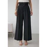 イージーケアリネンライクベルトワイドパンツ | AZUL BY MOUSSY | 詳細画像5 