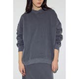 L/BLK1 | ピグメント起毛裏毛クルーネックトップス | AZUL BY MOUSSY