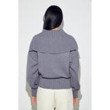 ダブルジップビッグカラーニット | AZUL BY MOUSSY | 詳細画像30 