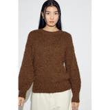BRN | カールヤーンクルーネックニット | AZUL BY MOUSSY
