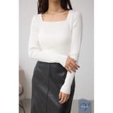 IVOY3 | VENUSスクエアネックリブニット | AZUL BY MOUSSY