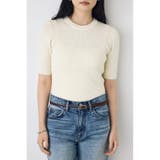 ハーフスリーブクルーネックニットトップス | AZUL BY MOUSSY | 詳細画像1