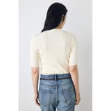 ハーフスリーブクルーネックニットトップス | AZUL BY MOUSSY | 詳細画像3