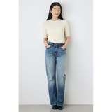 ハーフスリーブクルーネックニットトップス | AZUL BY MOUSSY | 詳細画像4