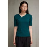 アシンメトリーボタン5分袖ニット | AZUL BY MOUSSY | 詳細画像15