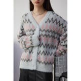 柄GRY5 | 柄シャギーニットカーディガン | AZUL BY MOUSSY