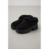 BLK | 厚底ムートンヒールデザインスリッポン | AZUL BY MOUSSY