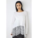 ヘムレースドッキング長袖トップス | AZUL BY MOUSSY | 詳細画像1 