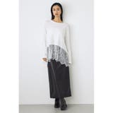 ヘムレースドッキング長袖トップス | AZUL BY MOUSSY | 詳細画像9 