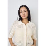 クロシェニットポロカラーカーディガン | AZUL BY MOUSSY | 詳細画像1 