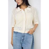 クロシェニットポロカラーカーディガン | AZUL BY MOUSSY | 詳細画像2 