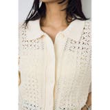 クロシェニットポロカラーカーディガン | AZUL BY MOUSSY | 詳細画像7 