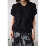 BLK | ラインフリンジニットトップス | AZUL BY MOUSSY
