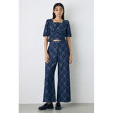 フロントギャザーデニムチェックブラウス | AZUL BY MOUSSY | 詳細画像14