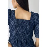 フロントギャザーデニムチェックブラウス | AZUL BY MOUSSY | 詳細画像16