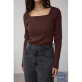 BRN | VENUSスクエアネックリブニット | AZUL BY MOUSSY