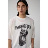 Couragcousプリント半袖ニット | AZUL BY MOUSSY | 詳細画像1