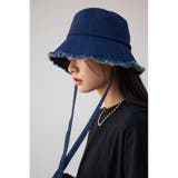 BLU | ストラップ付きフリンジデニムバケットハット | AZUL BY MOUSSY