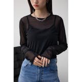 BLK | バックスリットシアーロングトップス | AZUL BY MOUSSY