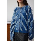 柄BLU5 | フリンジニットカーディガン | AZUL BY MOUSSY