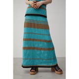 MULTI BORDER MESH KNIT SKIRT | AZUL BY MOUSSY | 詳細画像2