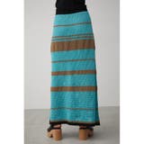 MULTI BORDER MESH KNIT SKIRT | AZUL BY MOUSSY | 詳細画像7