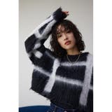 チェックパターンクロップドシャギーニット | AZUL BY MOUSSY | 詳細画像2 
